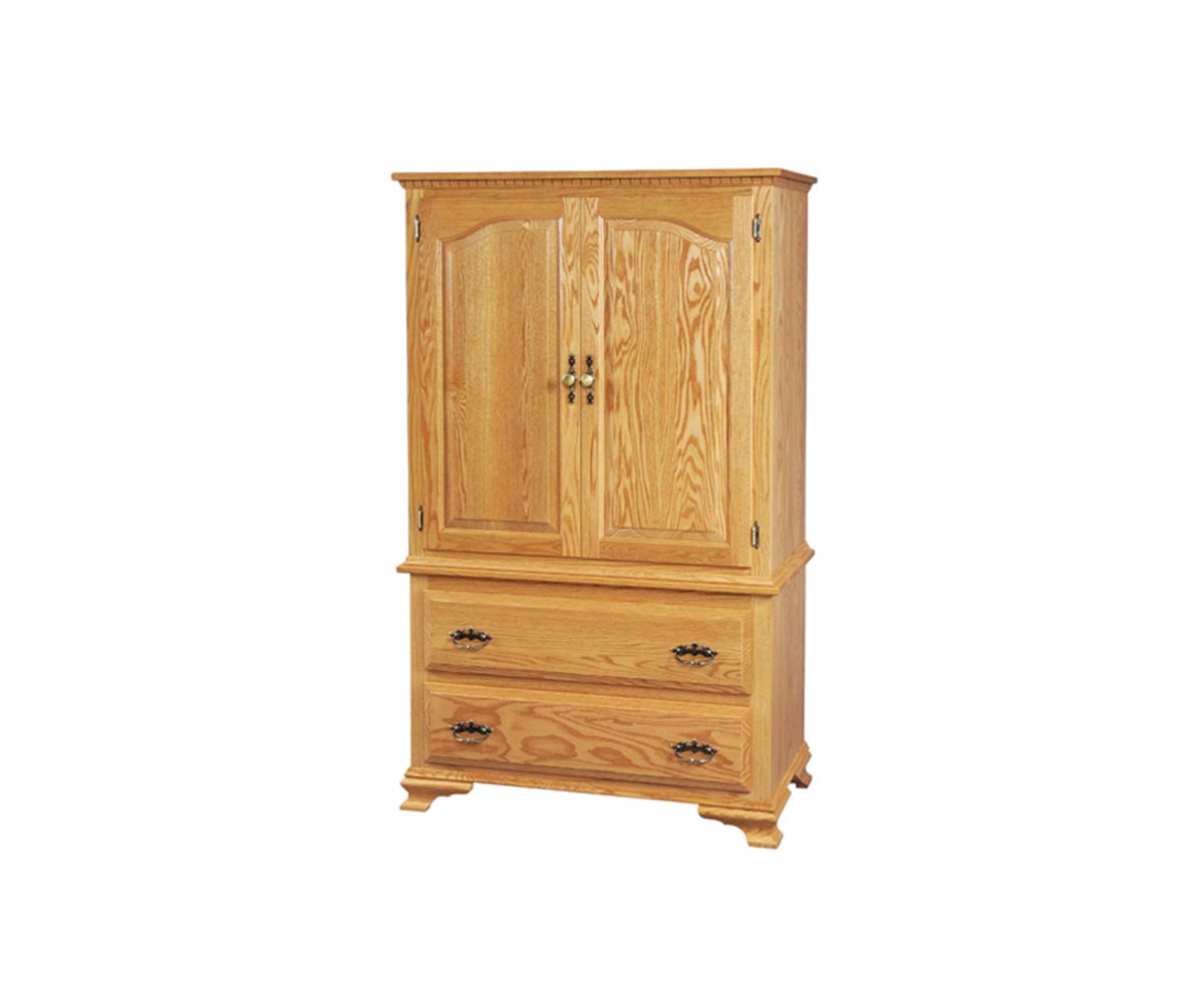 Heirloom Armoire with Two Shelves Oak Heirlooms