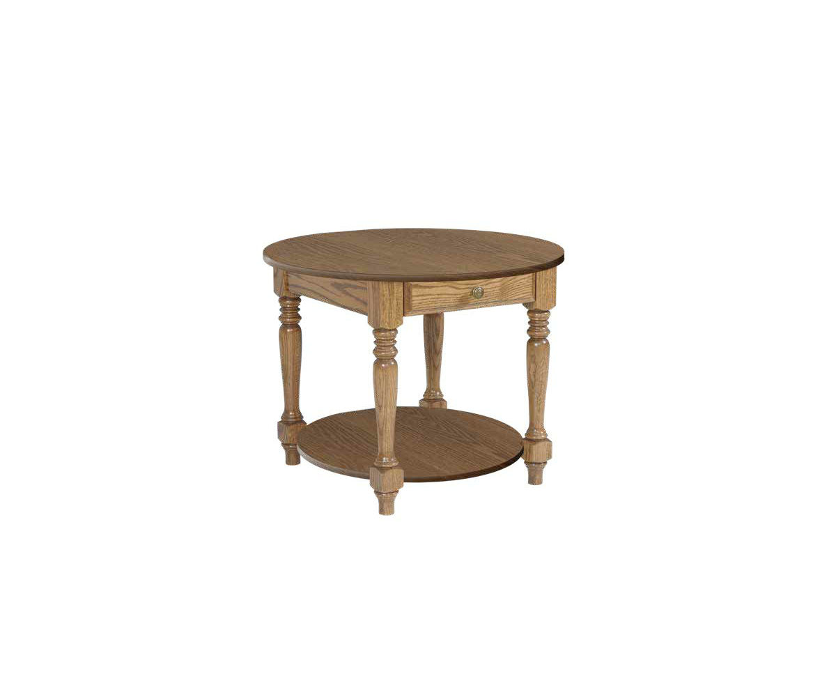 Riverview Round End Table Oak Heirlooms