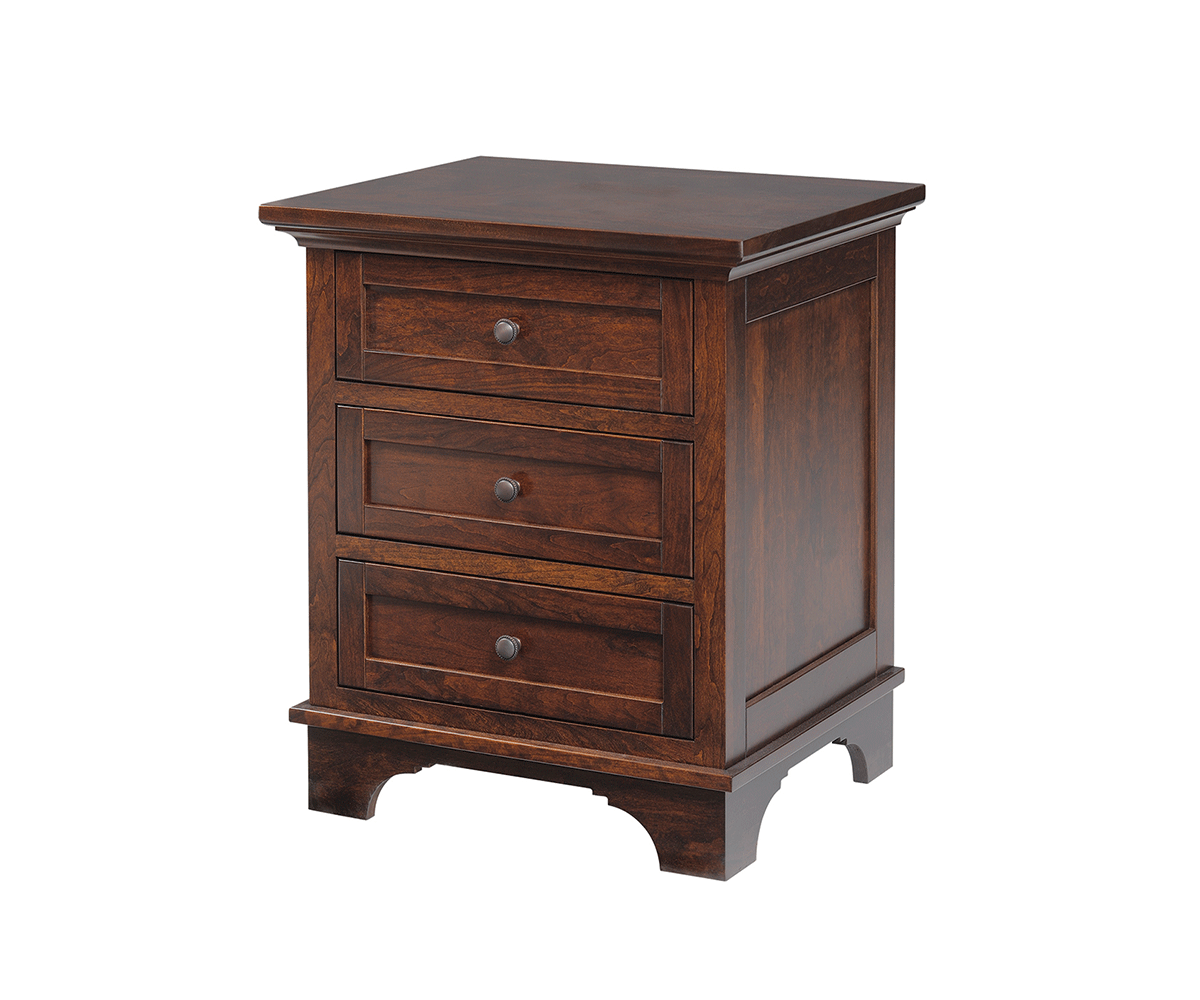 Arlington 3 Drawer Nightstand Oak Heirlooms