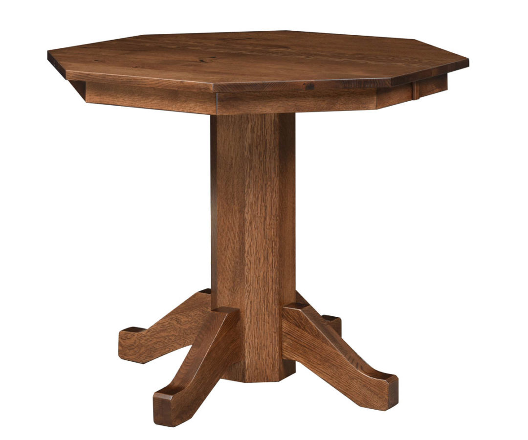 Shaker Single Pedestal Pub Table Oak Heirlooms