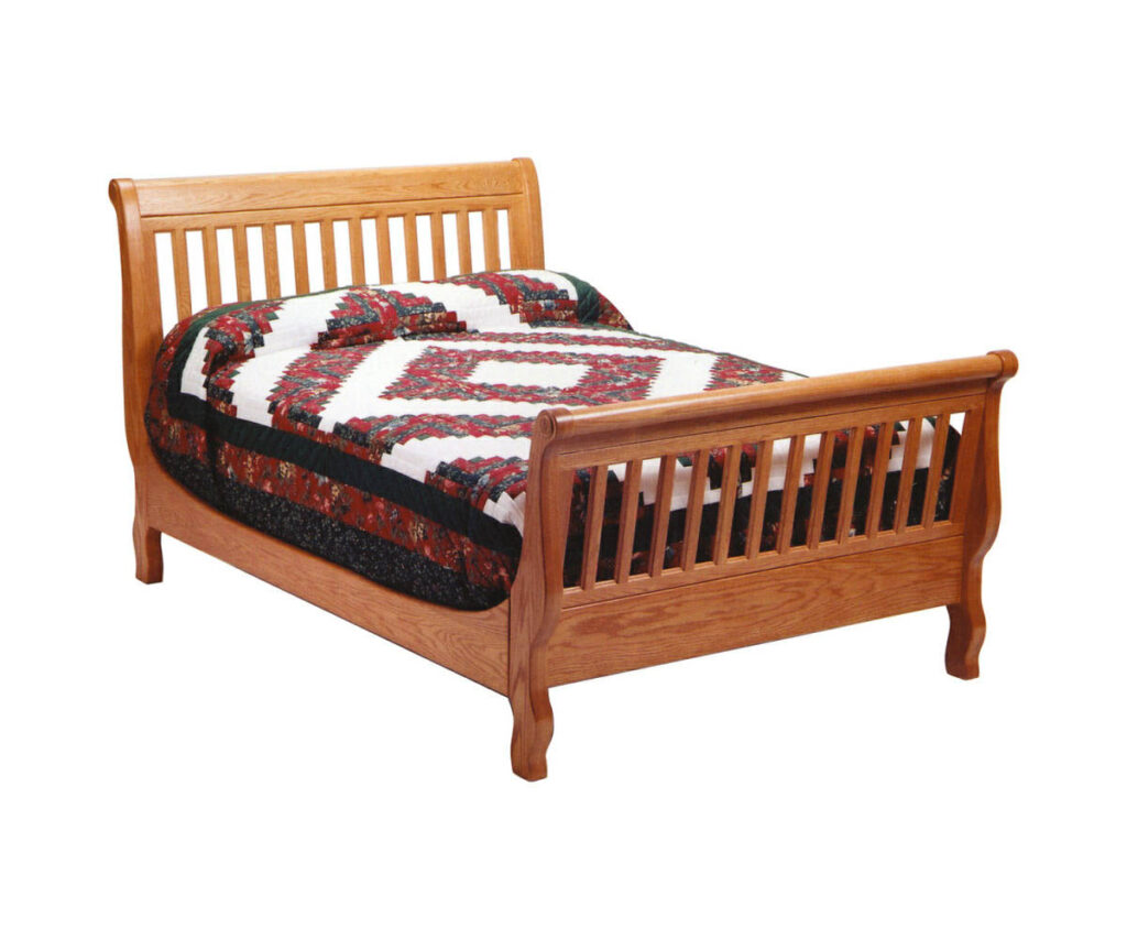 Slat Sleigh Bed Oak Heirlooms