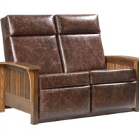 Barnwood Wallhugger Love Seat Recliner