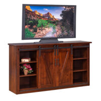 Barn Door Entertainment Center with a 28"Fireplace - Image 2