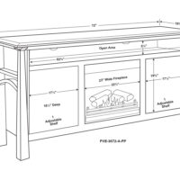 Artesa Media Stand With Fireplace - 72"W - Image 2