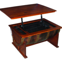 Half Barrel Coffee Table with Lift Top - Image 2