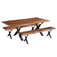 Walnut Dining Table & Bench