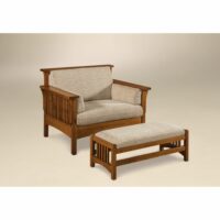 Highback Slat Chair W/ Footstool