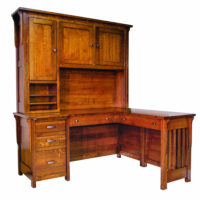 Boston Corner and Return Desk with Hutch - 64"W