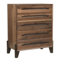 Glasgow 5 Drawer Chest - Rustic Walnut