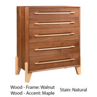Glasgow 5 Drawer Chest - Rustic Walnut - Image 3
