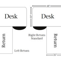 Boston Corner and Return Desk with Hutch - 48"W - Image 2