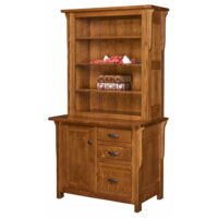 Boston 1 Door Credenza with Bookcase Topper