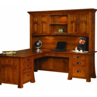 Bridgefort Mission Corner Desk with Hutch - 84"W