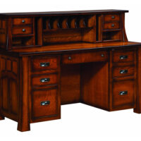 Bridgefort Mission File Desk With Hutch