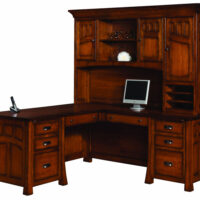 Bridgefort Mission Corner Desk With Hutch - 76"W