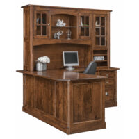 Covington L-Shaped Desk with Hutch Topper