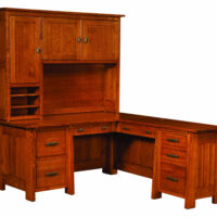 Freemont Mission Corner And Return Desk With Hutch - 66"W