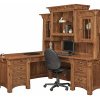 Manitoba Corner And Return Desk With Hutch - 79"W