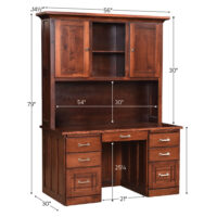 56" Mission Desk With Hutch - Image 2