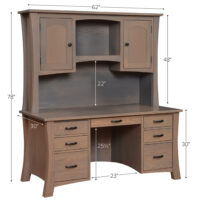 62" Jefferson Flat Top Desk With Hutch - Image 3