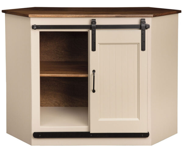 Barn Door Corner TV Cabinet