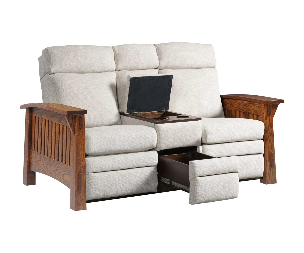 Country Mission Center Console Recliner Love Seat - Image 3