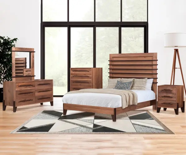 Glasgow Rustic Walnut Bedroom Collection