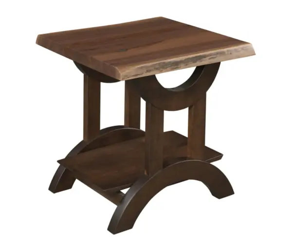 Gateway End Table With Live Edge Top