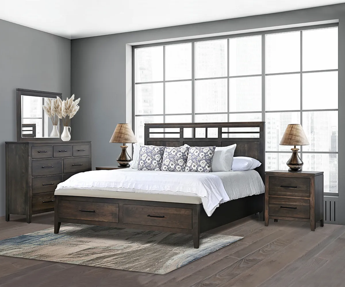 Oslo Panel Bed With Black Inserts - Image 2